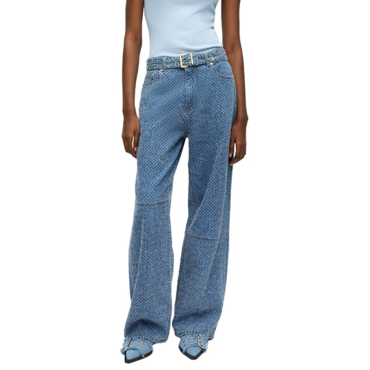 Fluffy Denim Izey Belted Pant