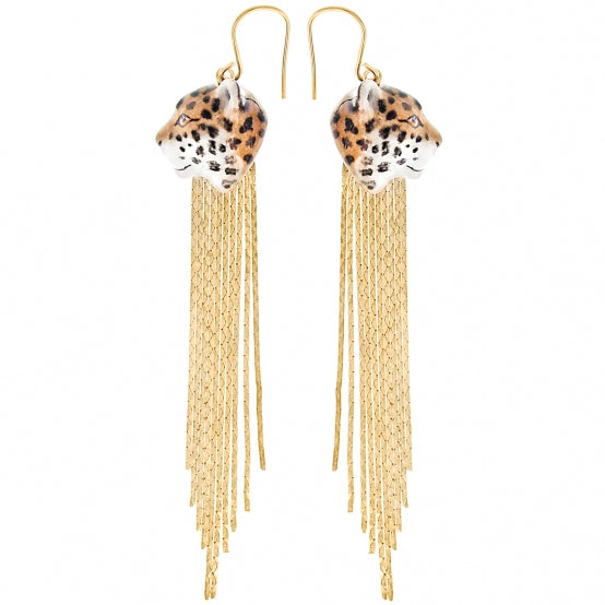 Leopard Fringe Earrings