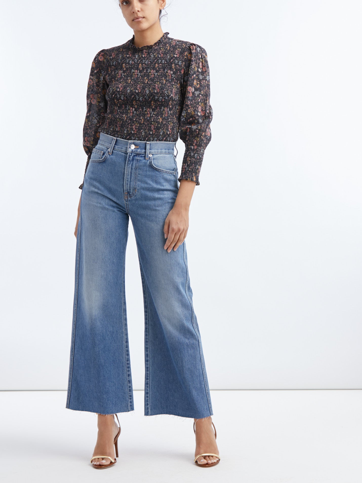 Taylor Cropped High Rise Wide Jean