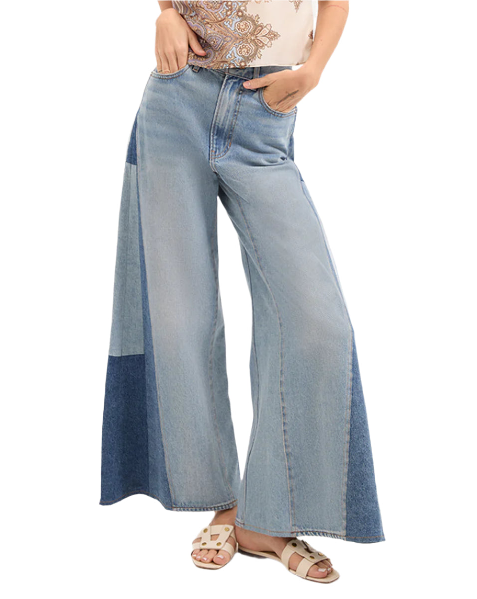 Vicki Patchwork Wide Leg Jean