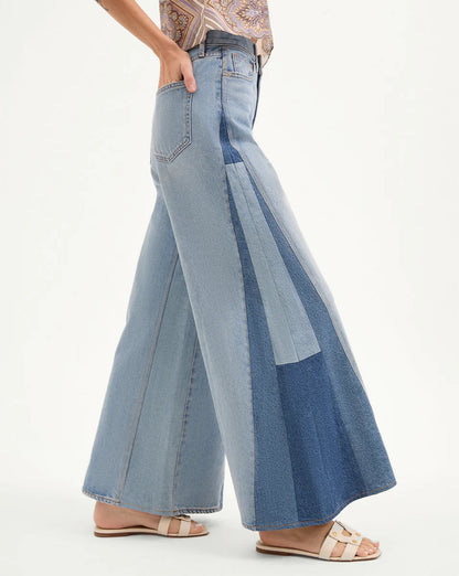 Vicki Patchwork Wide Leg Jean