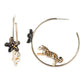 Leaping Leopard on Half-Moon Earrings