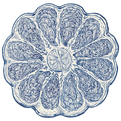 Die-cut Blue Oyster Plate Placemat - 12 Sheets
