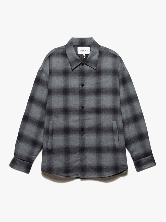 Light Weight Padded Plaid Overshirt