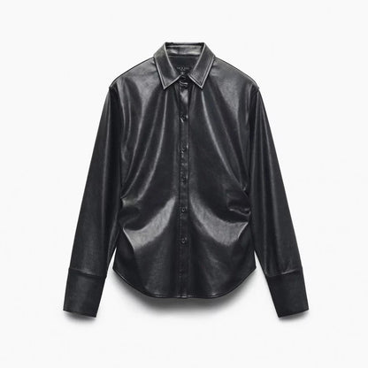Leah Faux Leather Shirt