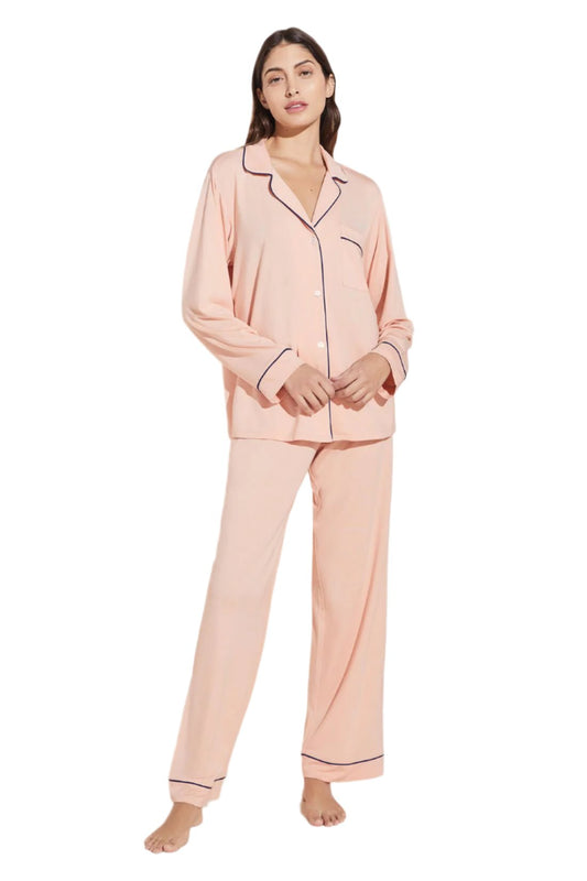 Gisele Long PJ Set - Rose Cloud + Navy