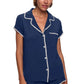 Frida Shortie PJ Set - Navy | Ivory