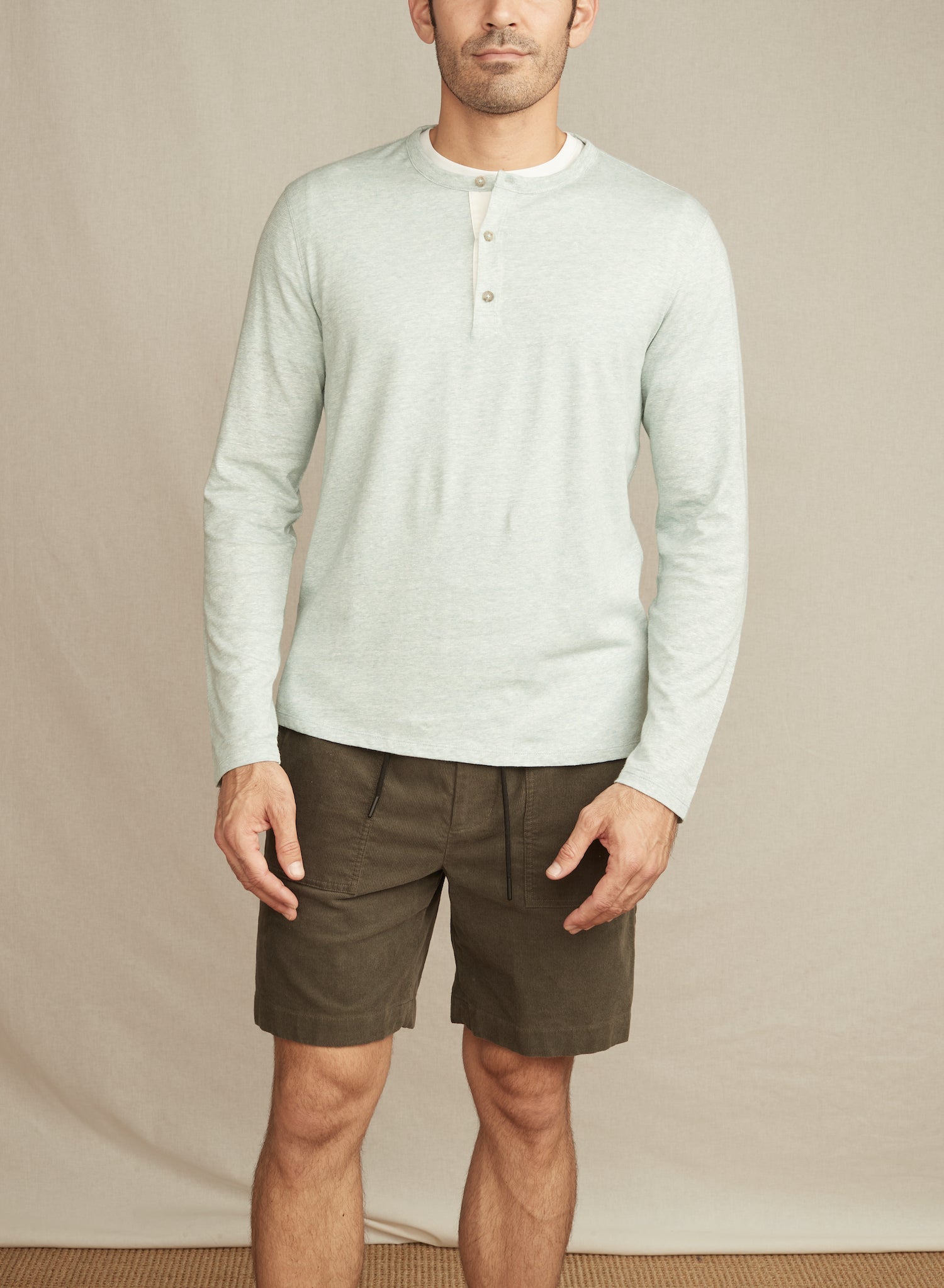 LS Henley - Linen Textured