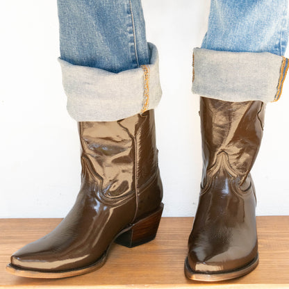 Mocha Patent Shorty