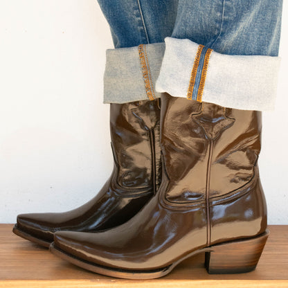 Mocha Patent Shorty