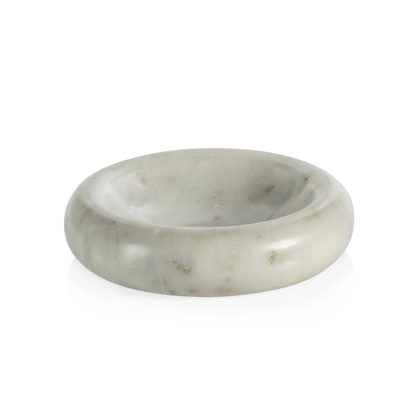 Curved Round Marble Bowl 9.75"