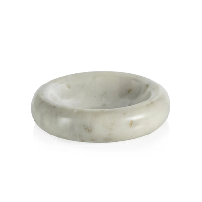 Curved Round Marble Bowl 9.75"