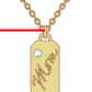 Mom Dog Tag w. Diamond Necklace - 14k Yellow Gold