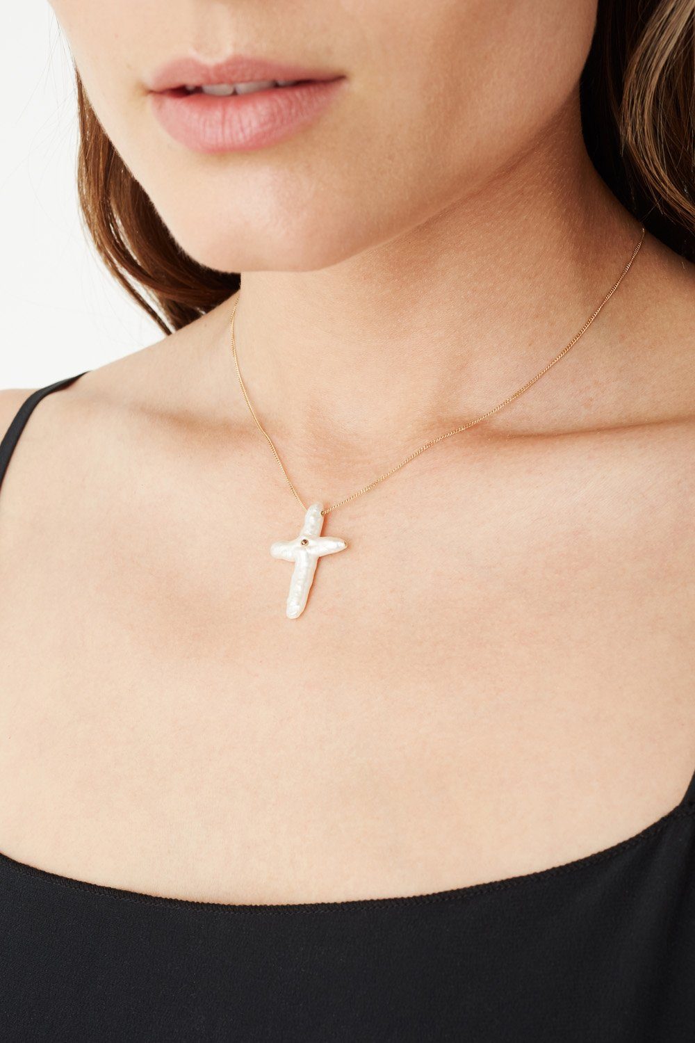 Pearl Cross Necklace