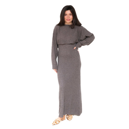 Cashmino Two Piece Dress Set - Cacao