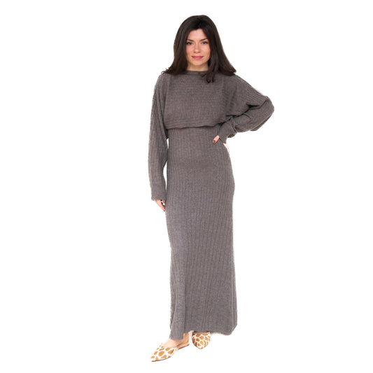 Cashmino Two Piece Dress Set - Cacao