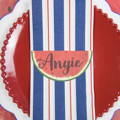 Navy & Red Awning Stripe Guest Napkin - Pack of 16