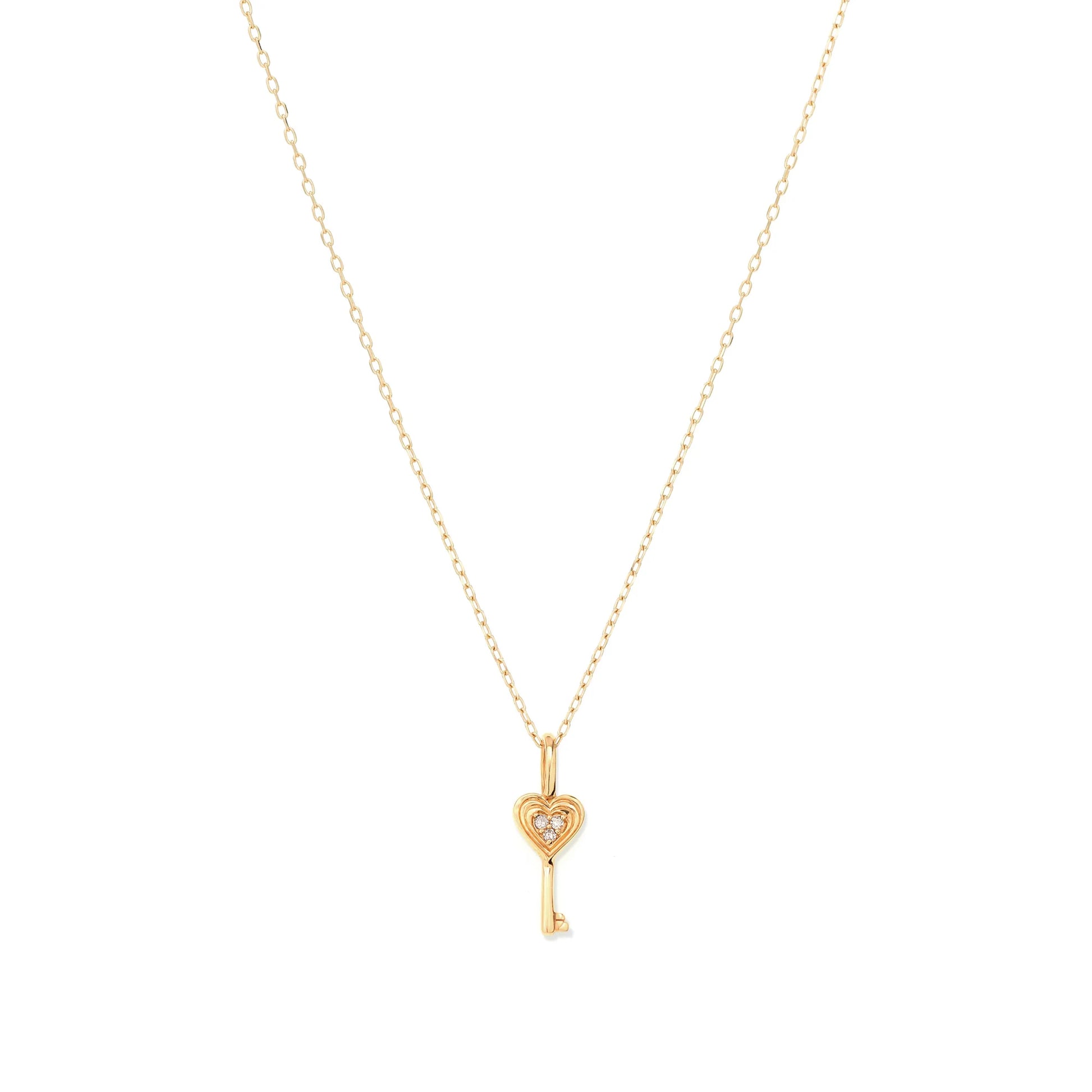 Groovy Diamond Heart Key Mini Charm