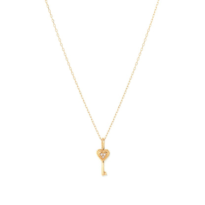 Groovy Diamond Heart Key Mini Charm