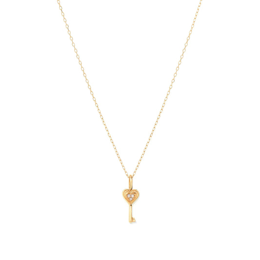 Groovy Diamond Heart Key Mini Charm