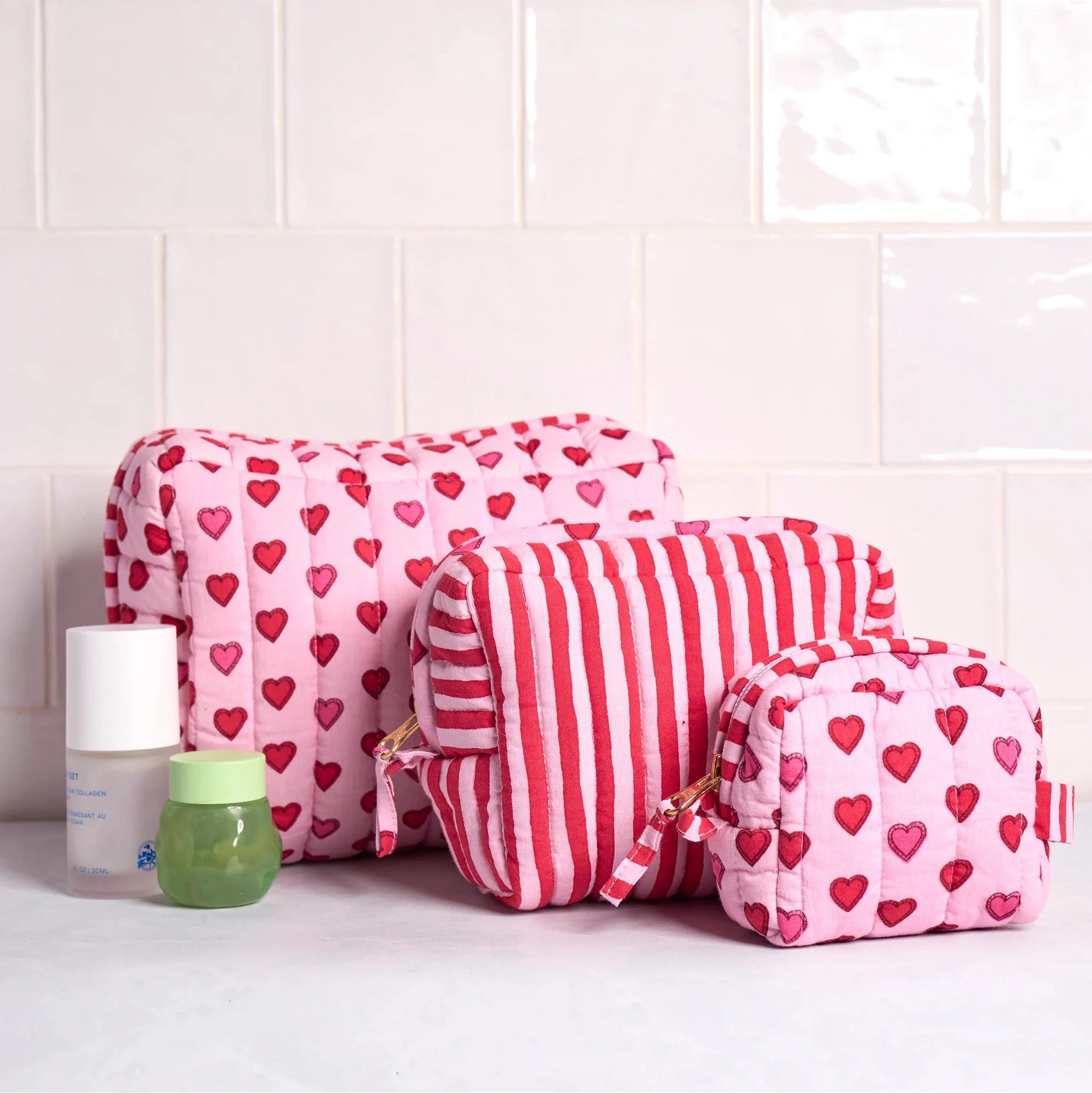 Three's The Best Pouch Set - Mini Candy Hearts
