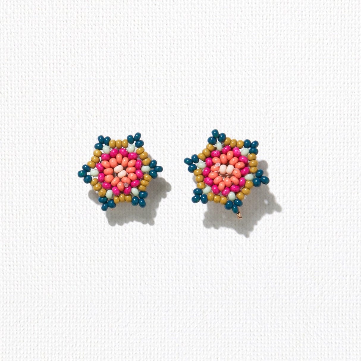 Seed Bead Flower Post Earring