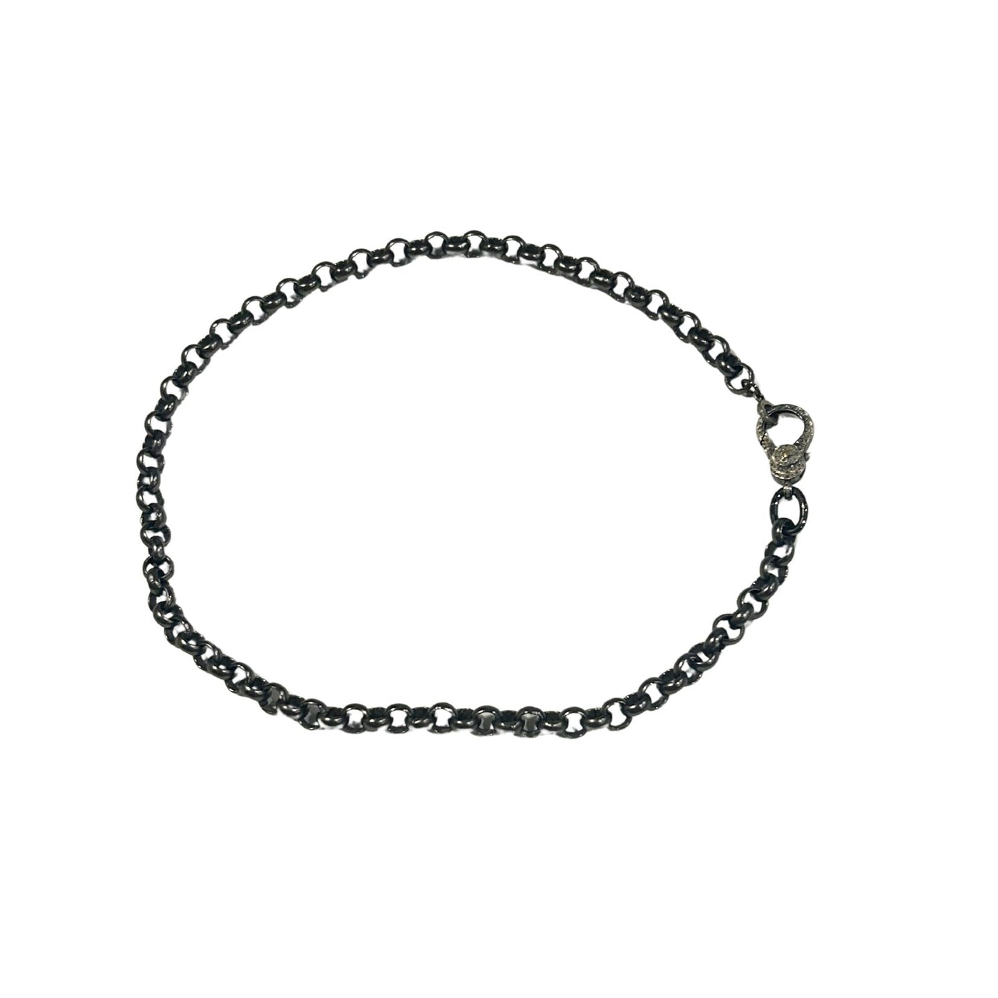 Pave Honeycomb on Chain w/ Pave Clasp