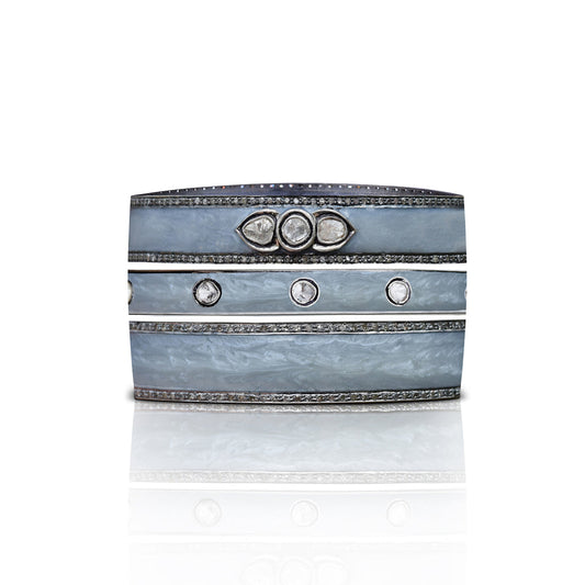 Pearl Grey Enamel Bracelet