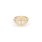 Ceramic + Pave Cross Signet Ring