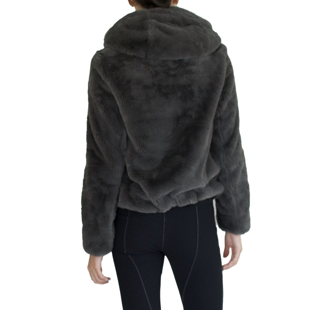 Riyad Faux Fur Hooded Bomber Jacket