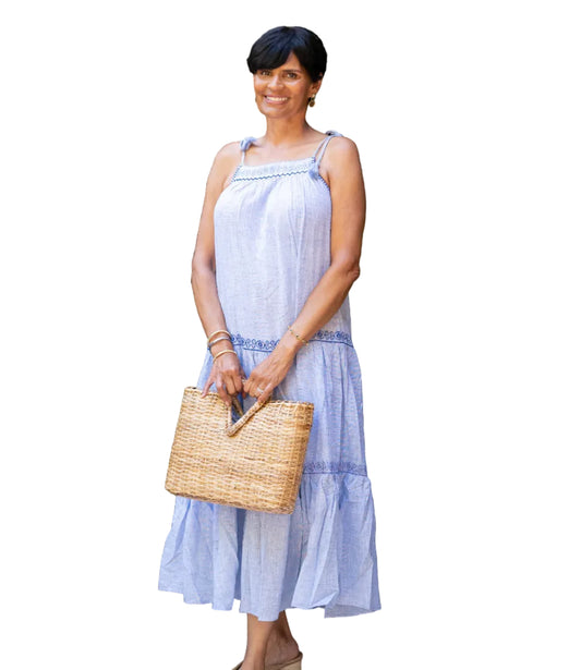 Plaited Dress - Blue