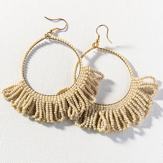 Fringe Hoop Seed Bead Earring