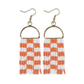 Allison Checkered Beaded Fringe Earrings