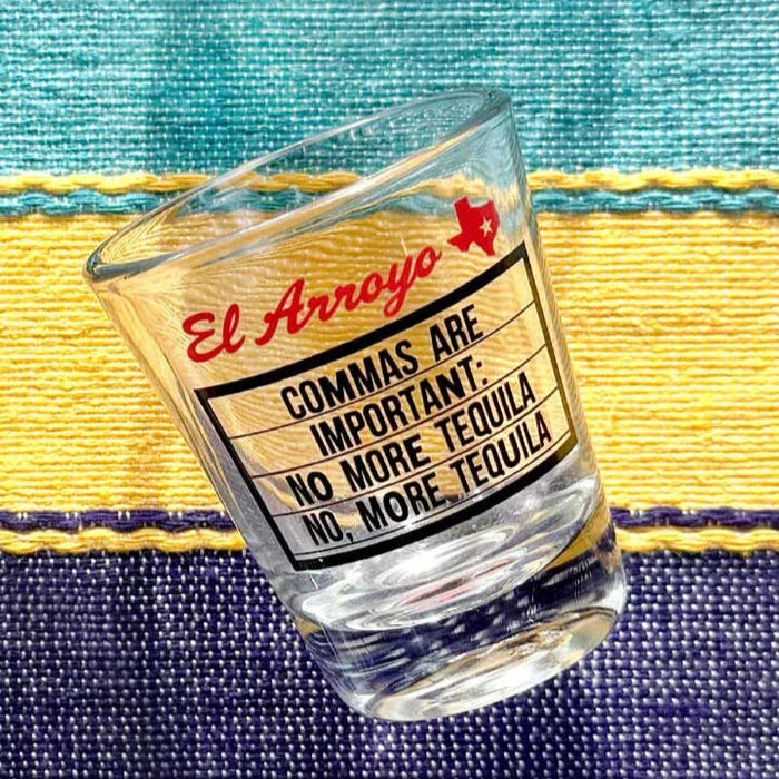 Marquee Shot Glass - Commas Are Important