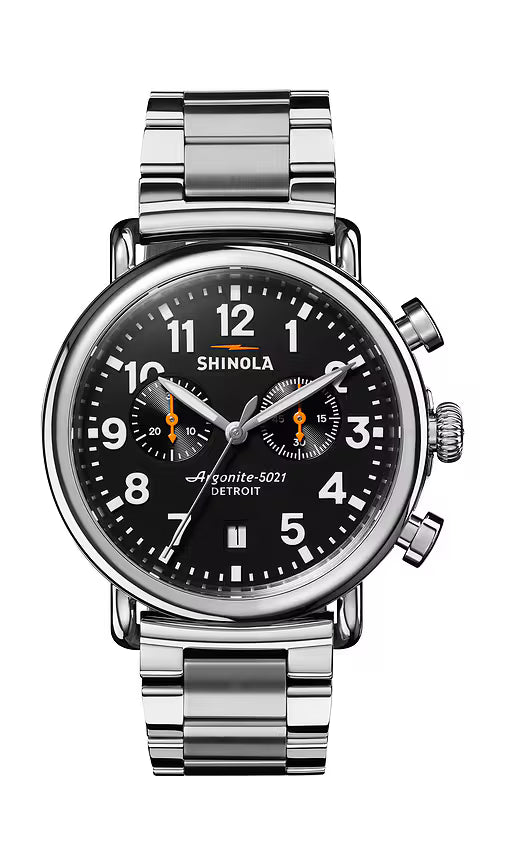 Runwell 2 - Black - 41mm - Silver Bracelet