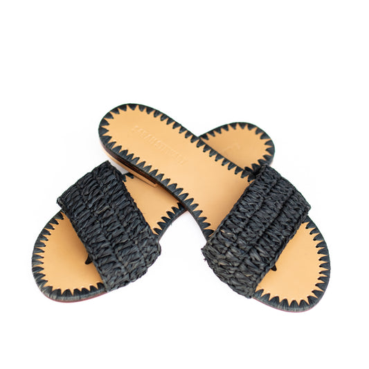 Lily Seagrass Slide - Black