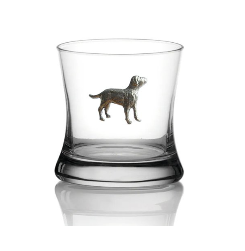 Menagerie Stag Head Rocks Glass