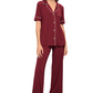 Gisele Long PJ Set - Cabernet | Ivory