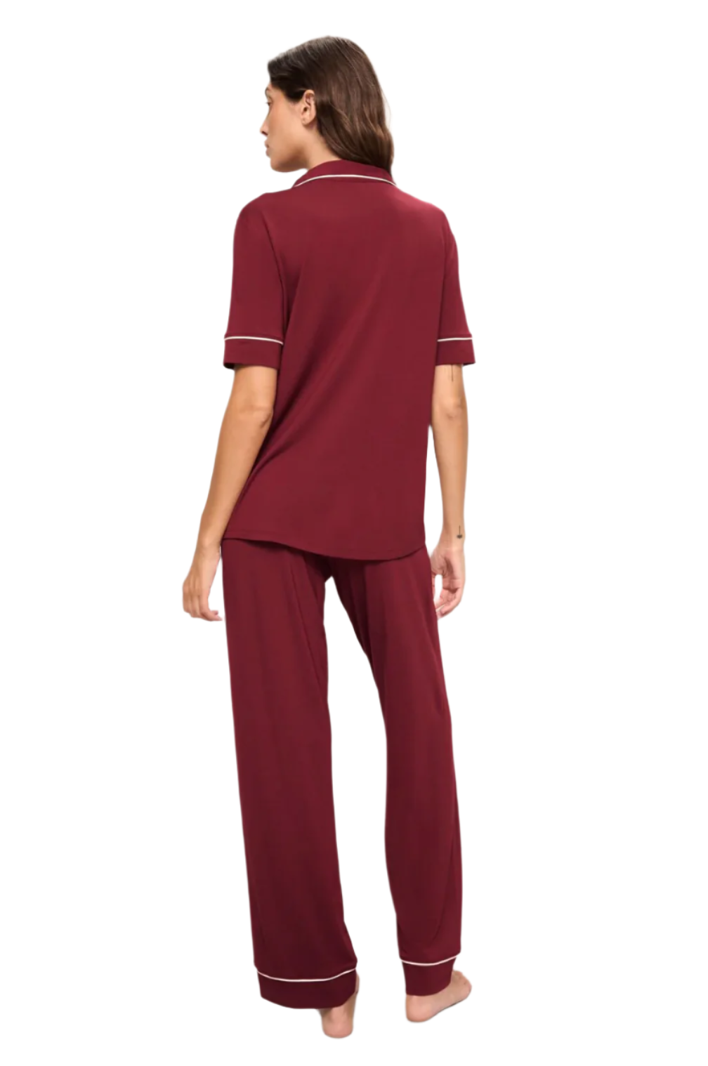 Gisele Long PJ Set - Cabernet | Ivory