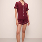 Gisele Relaxed Short PJ Set - Cabernet | Ivory