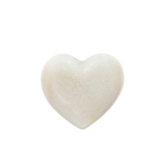 White Marble Heart - Small