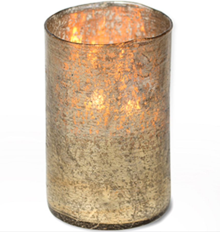 Matte Gold Hurricane Candle