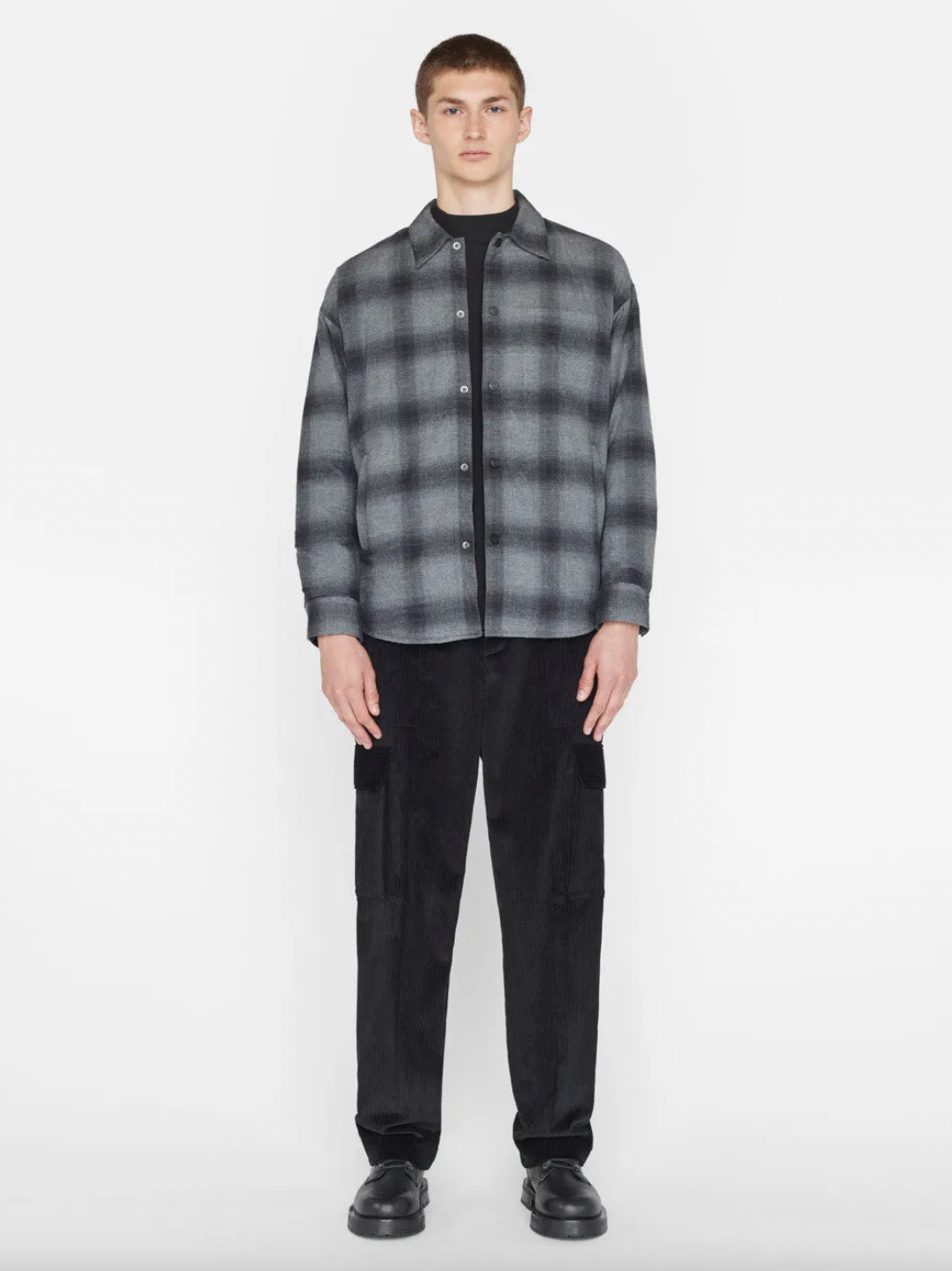 Light Weight Padded Plaid Overshirt