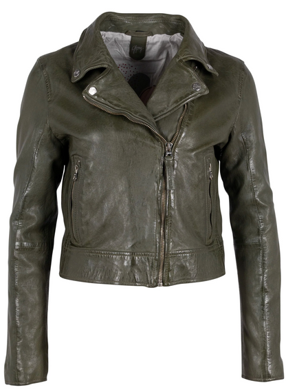 Julene Leather Jacket - Jade