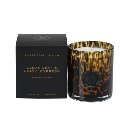 Opal Glass Candle - Amber & Black