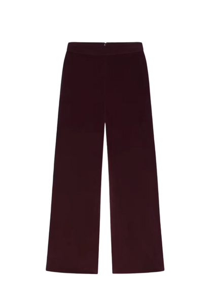 Crop Velvet Wide Leg - Wine