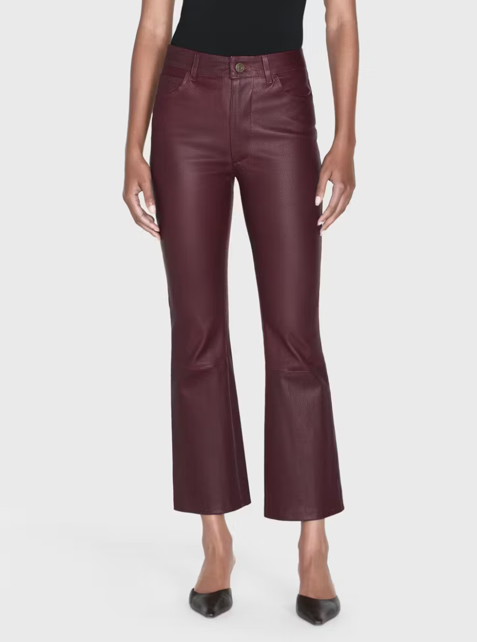 Leather Le Crop Mini Boot - Wine