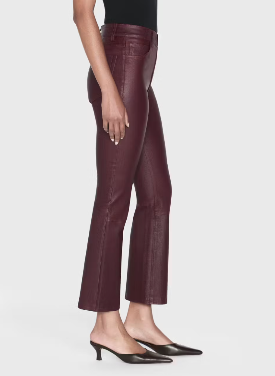 Leather Le Crop Mini Boot - Wine