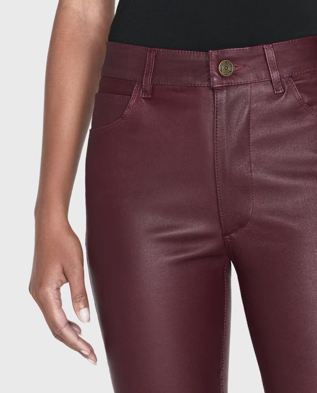 Leather Le Crop Mini Boot - Wine