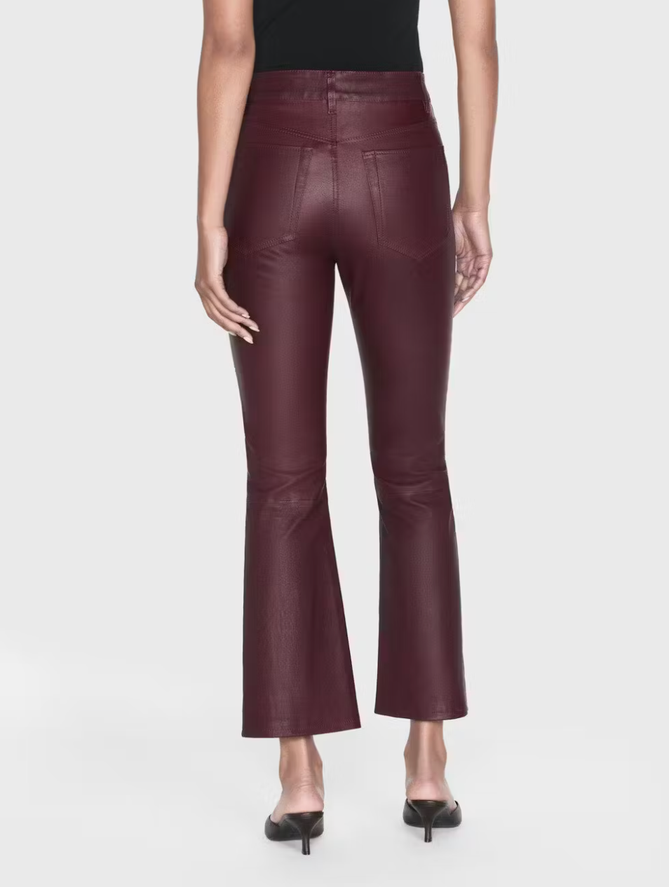 Leather Le Crop Mini Boot - Wine